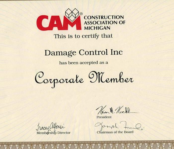 CAM Association Certificate